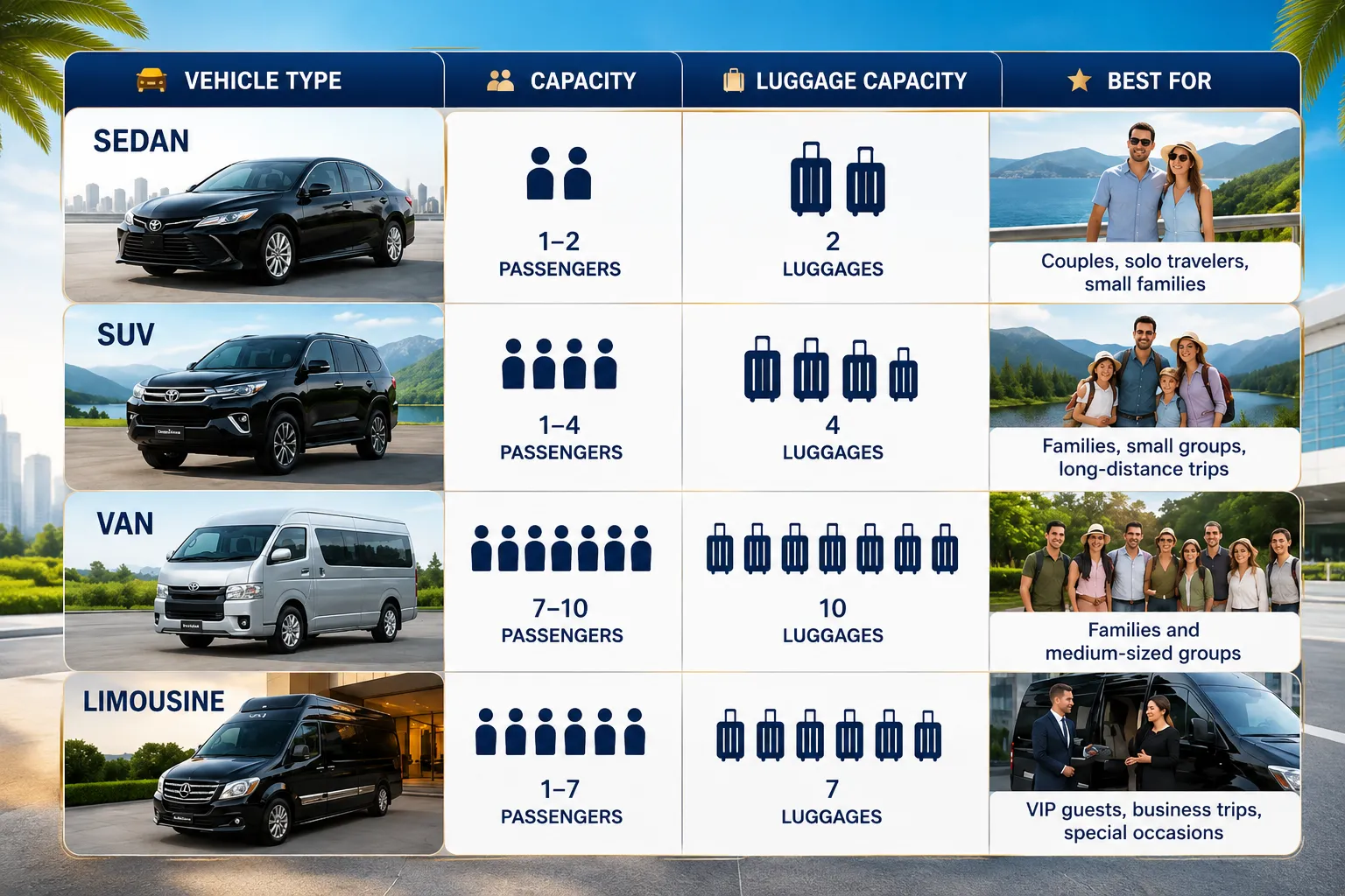 Transportation Options - Halong Private Car