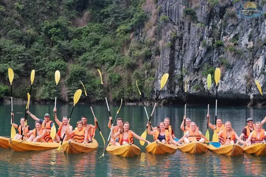 Kayaking during a day cruise