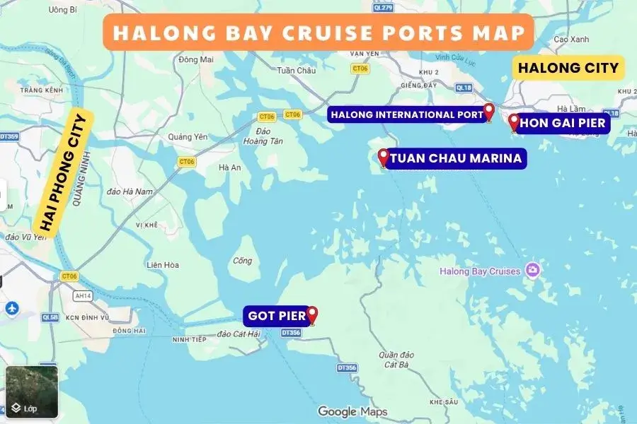 Ha Long cruise ports map